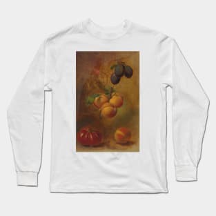 Still Life with Plums, Apricots and Tomato by Albertus Steenbergen Long Sleeve T-Shirt